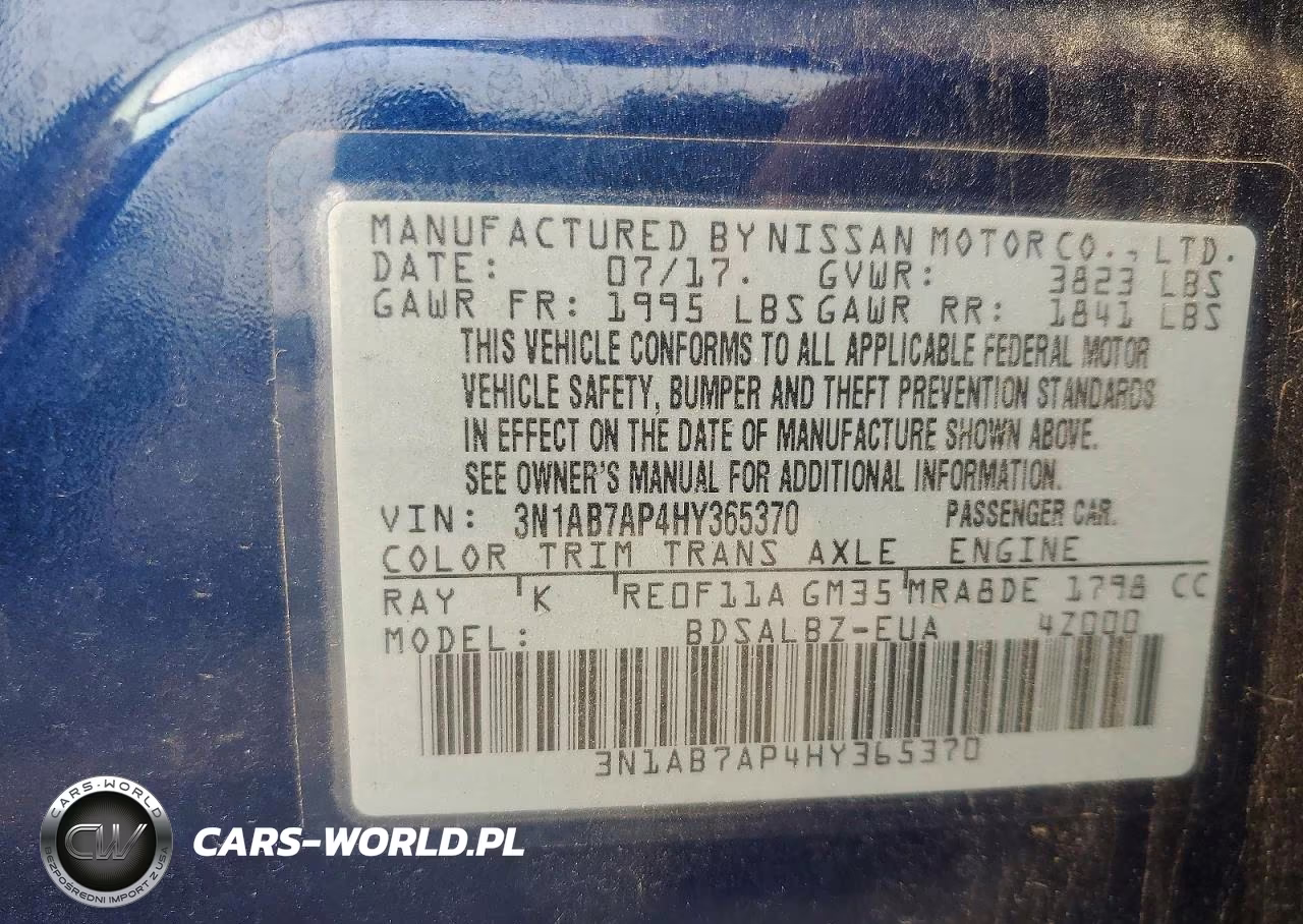 2017 Nissan Sentra S VIN:3N1AB7AP4HY365370 - 12