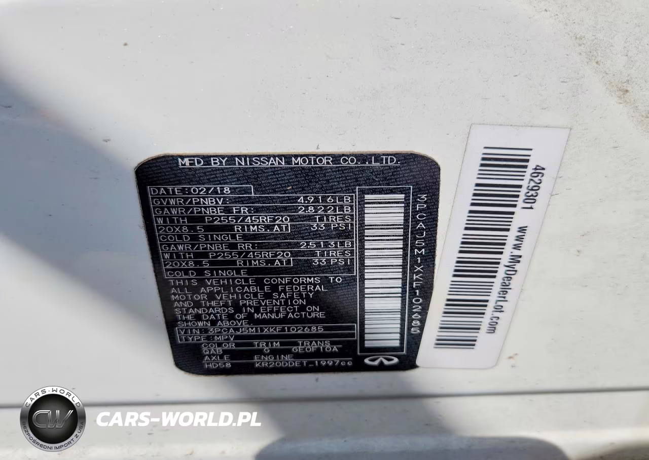 2019 Infiniti Qx50 Essential VIN:3PCAJ5M1XKF102685 - 12
