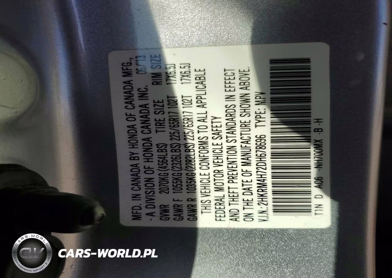 2013 Honda Cr-V Exl VIN:2HKRM4H72DH678696 - 12