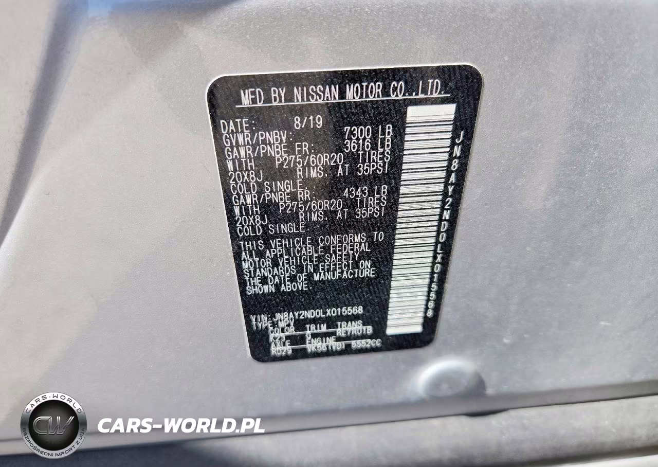 2020 Nissan Armada Sl VIN:JN8AY2ND0LX015568 - 13