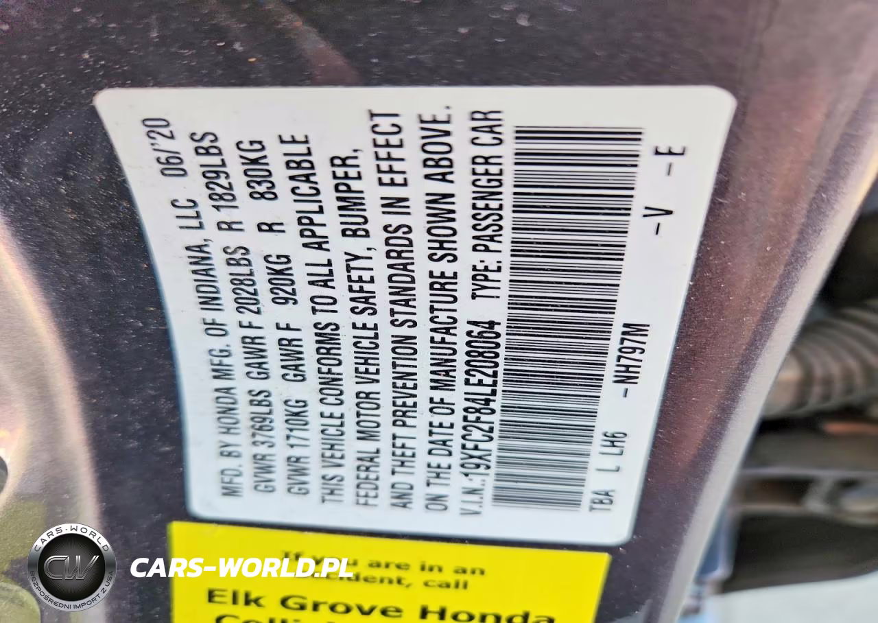 2020 Honda Civic Sport VIN:19XFC2F84LE208064 - 12