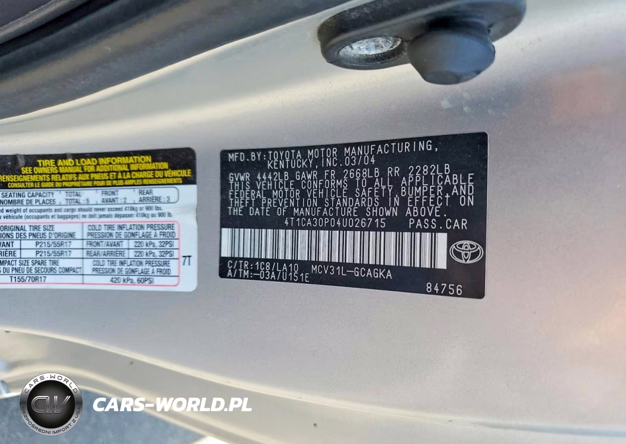 2004 Toyota Camry Solara Sle V6 VIN:4T1CA30P04U026715 - 12