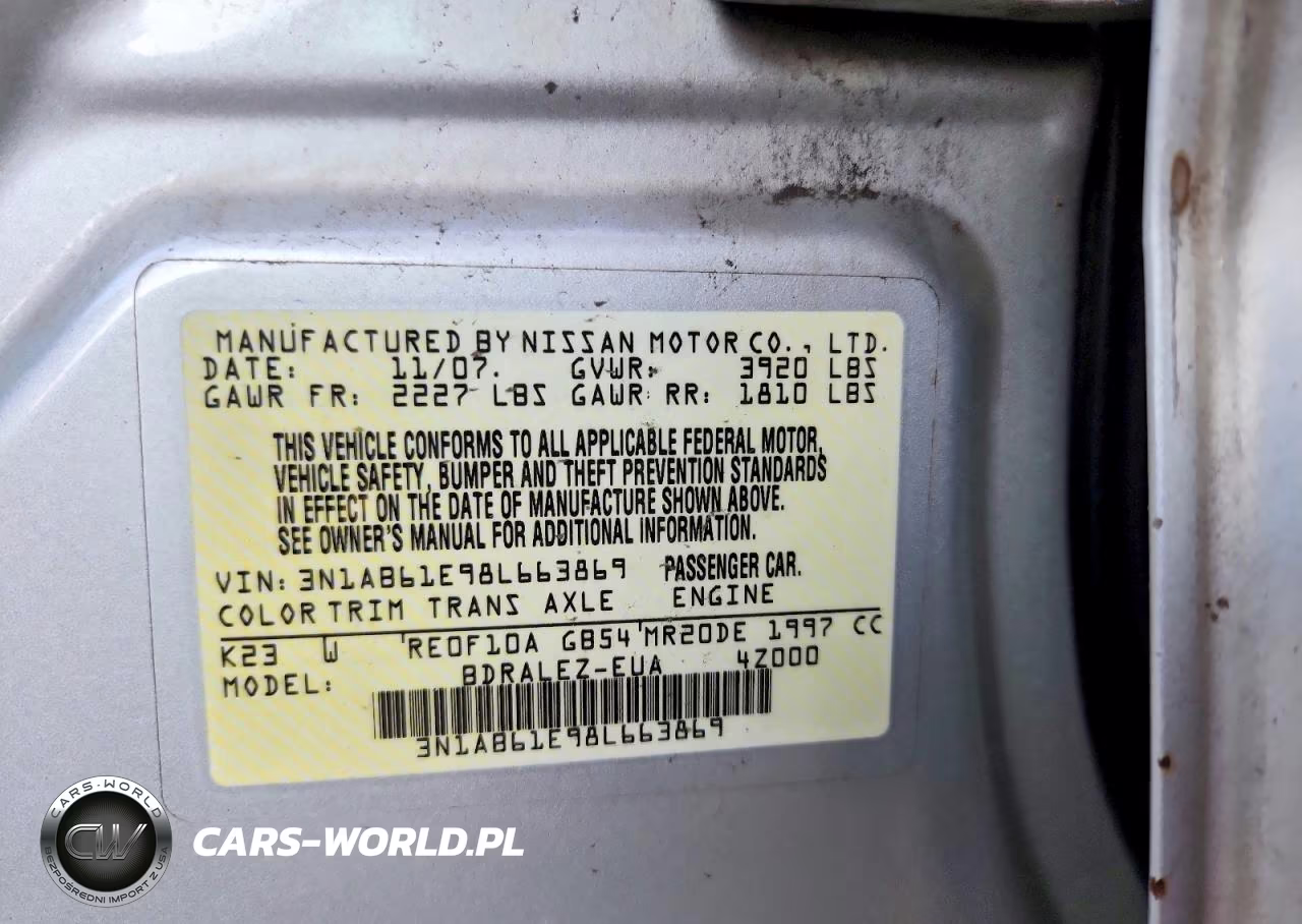 2008 Nissan Sentra 2.0 VIN:3N1AB61E98L663869 - 12