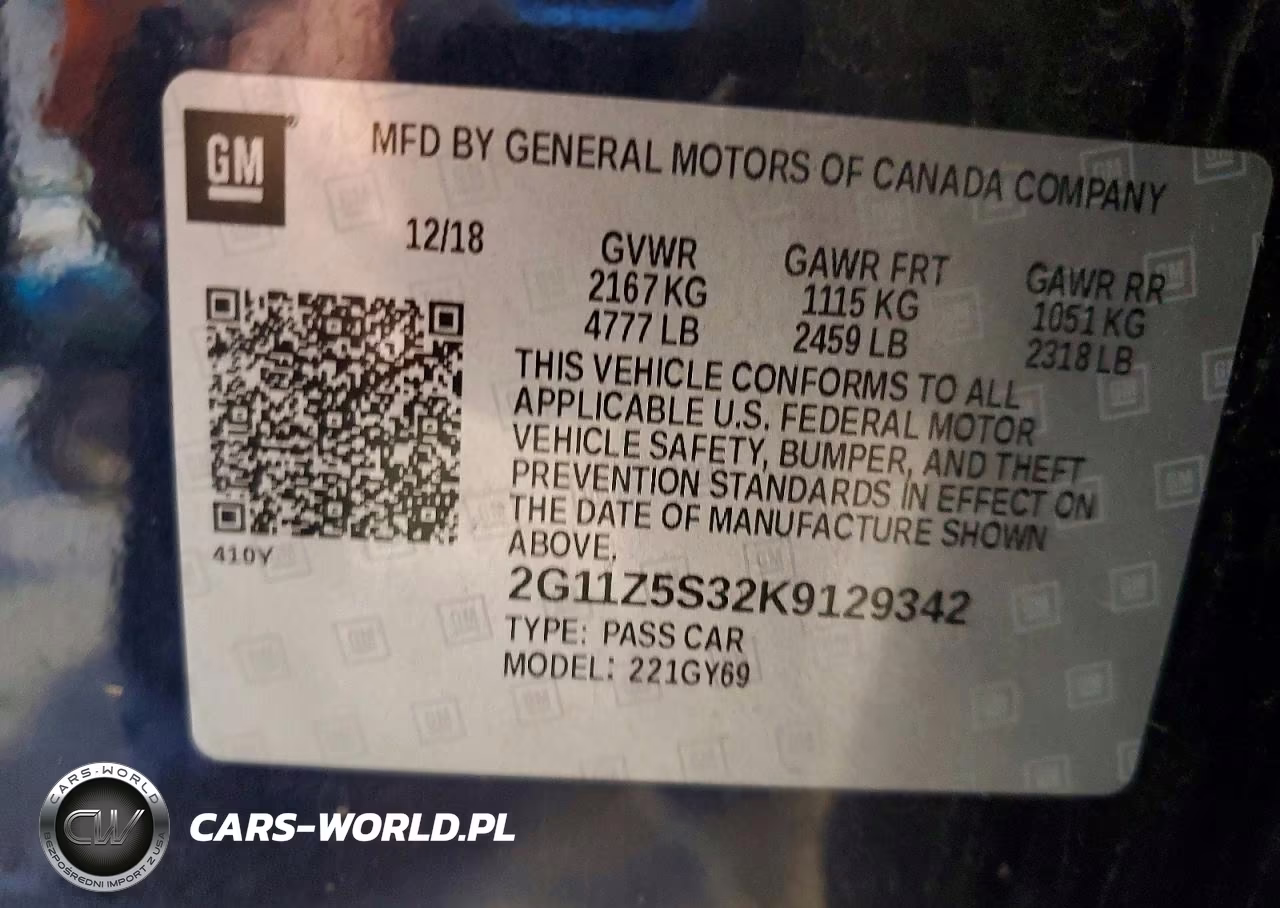 2019 Chevrolet Impala Lt VIN:2G11Z5S32K9129342 - 12