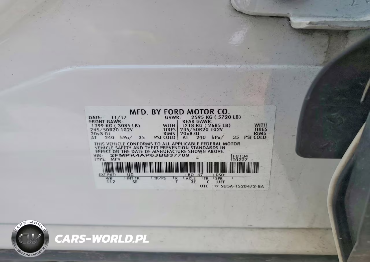 2018 Ford Edge Sport VIN:2FMPK4AP6JBB37709 - 14