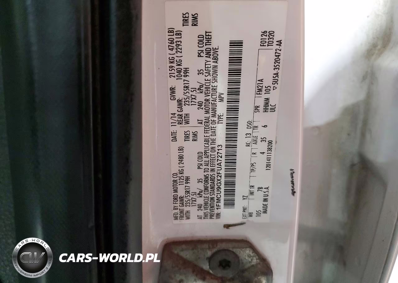 2015 Ford Escape Se VIN:1FMCU9GX2FUA72713 - 13