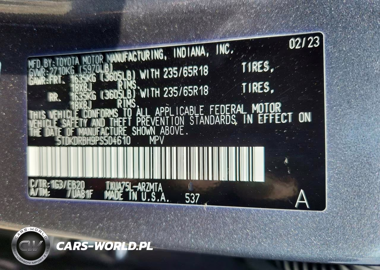 2023 Toyota Highlander Xle VIN:5TDKDRBH9PS504610 - 13