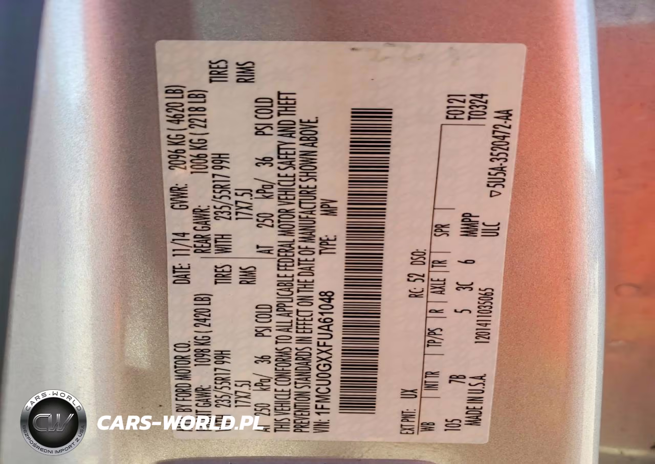 2015 Ford Escape Se VIN:1FMCU0GXXFUA61048 - 13