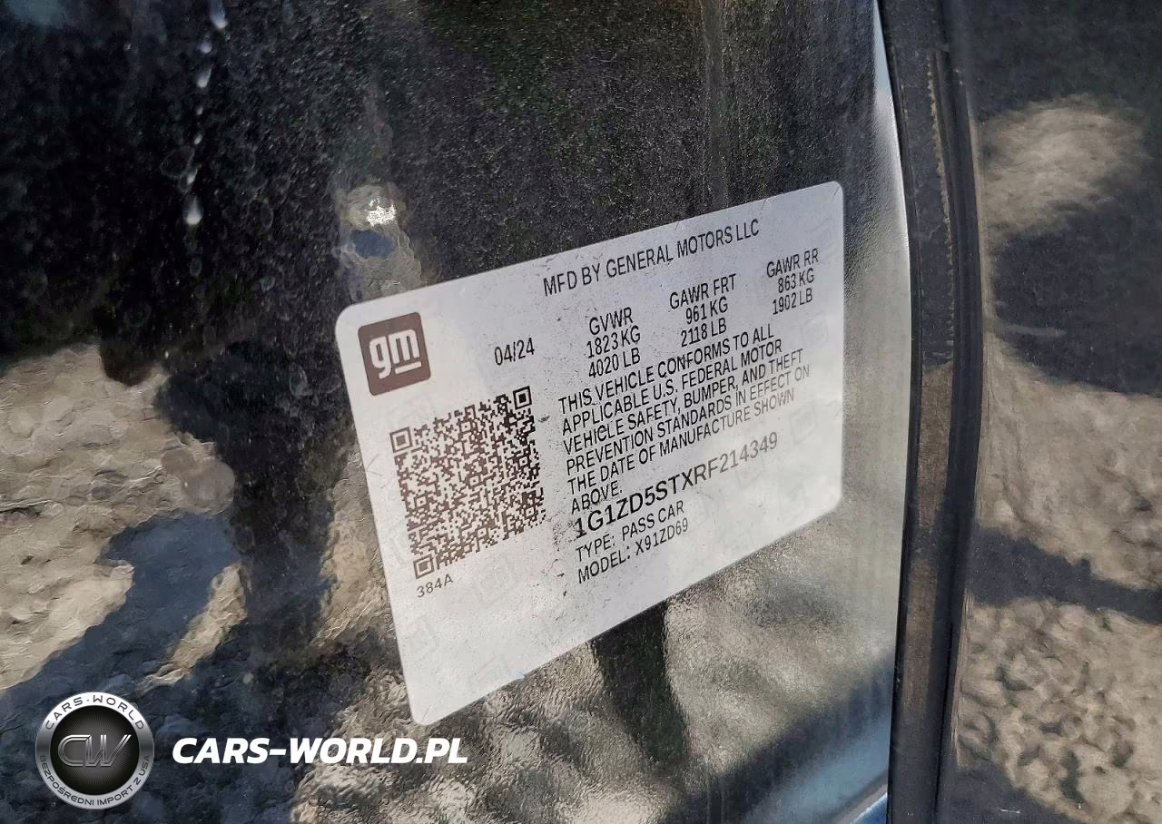 2024 Chevrolet Malibu Lt VIN:1G1ZD5STXRF214349 - 12