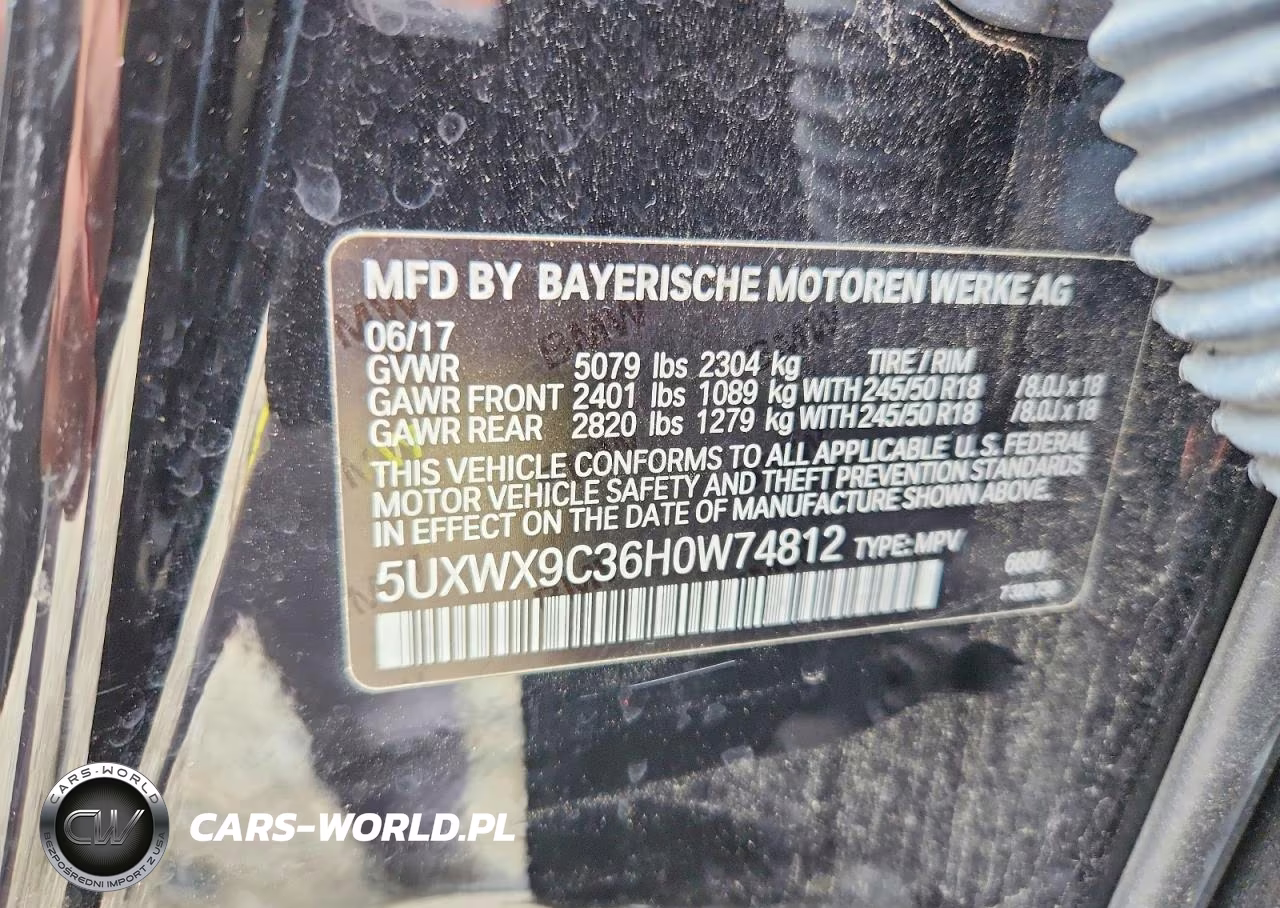 2017 BMW X3 xDrive28I VIN:5UXWX9C36H0W74812 - 13
