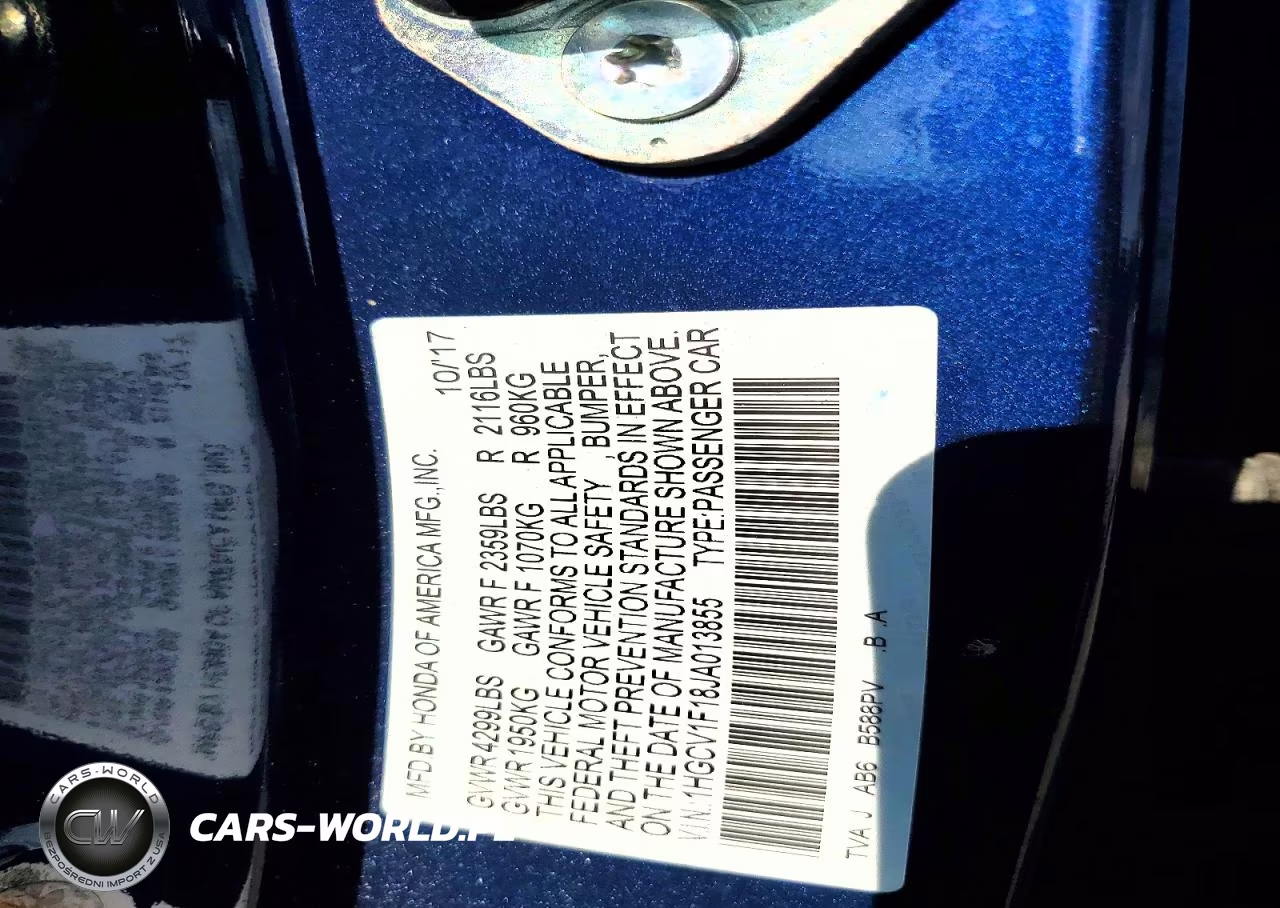 2018 Honda Accord Lx VIN:1HGCV1F18JA013855 - 13