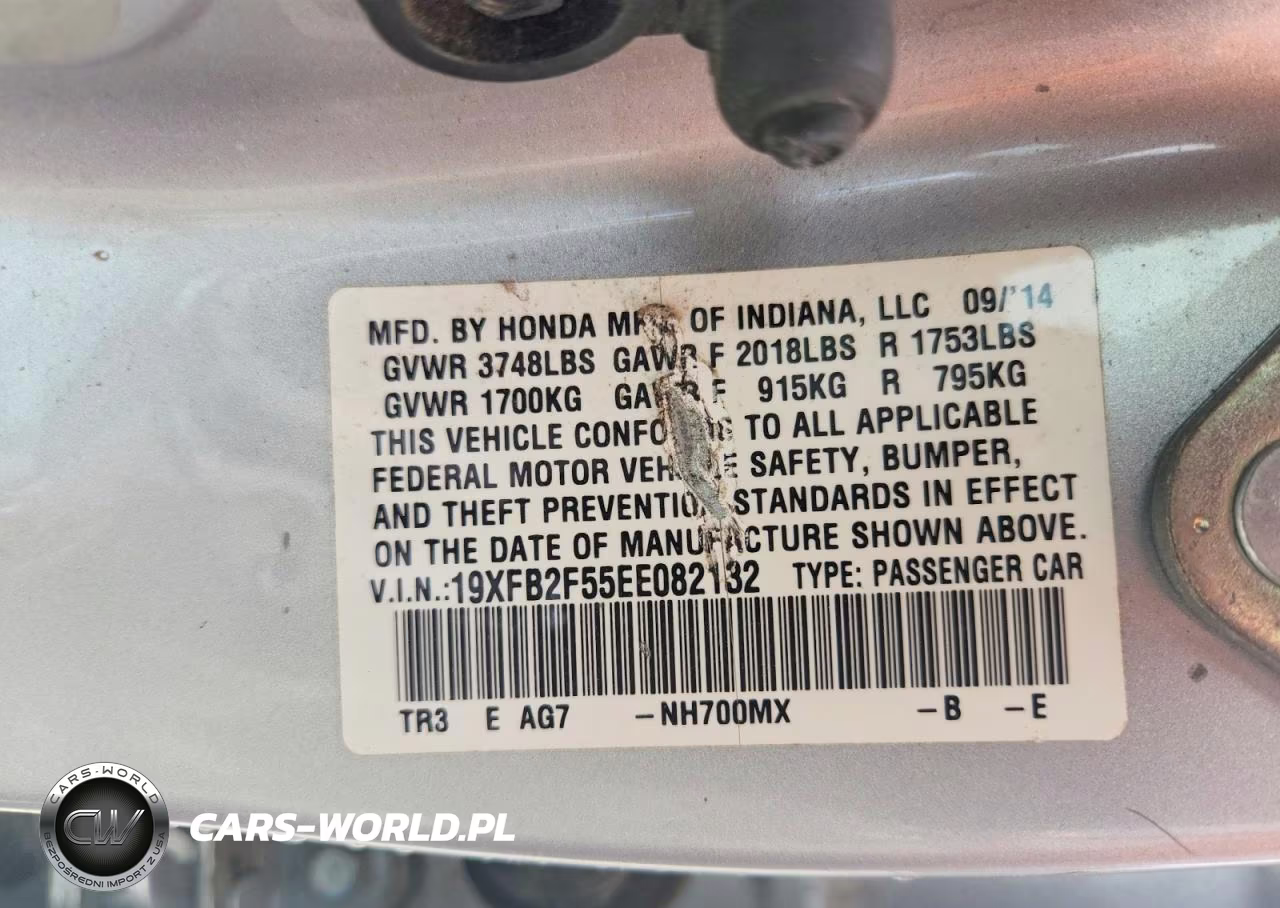 2014 Honda Civic Lx VIN:19XFB2F55EE082132 - 12