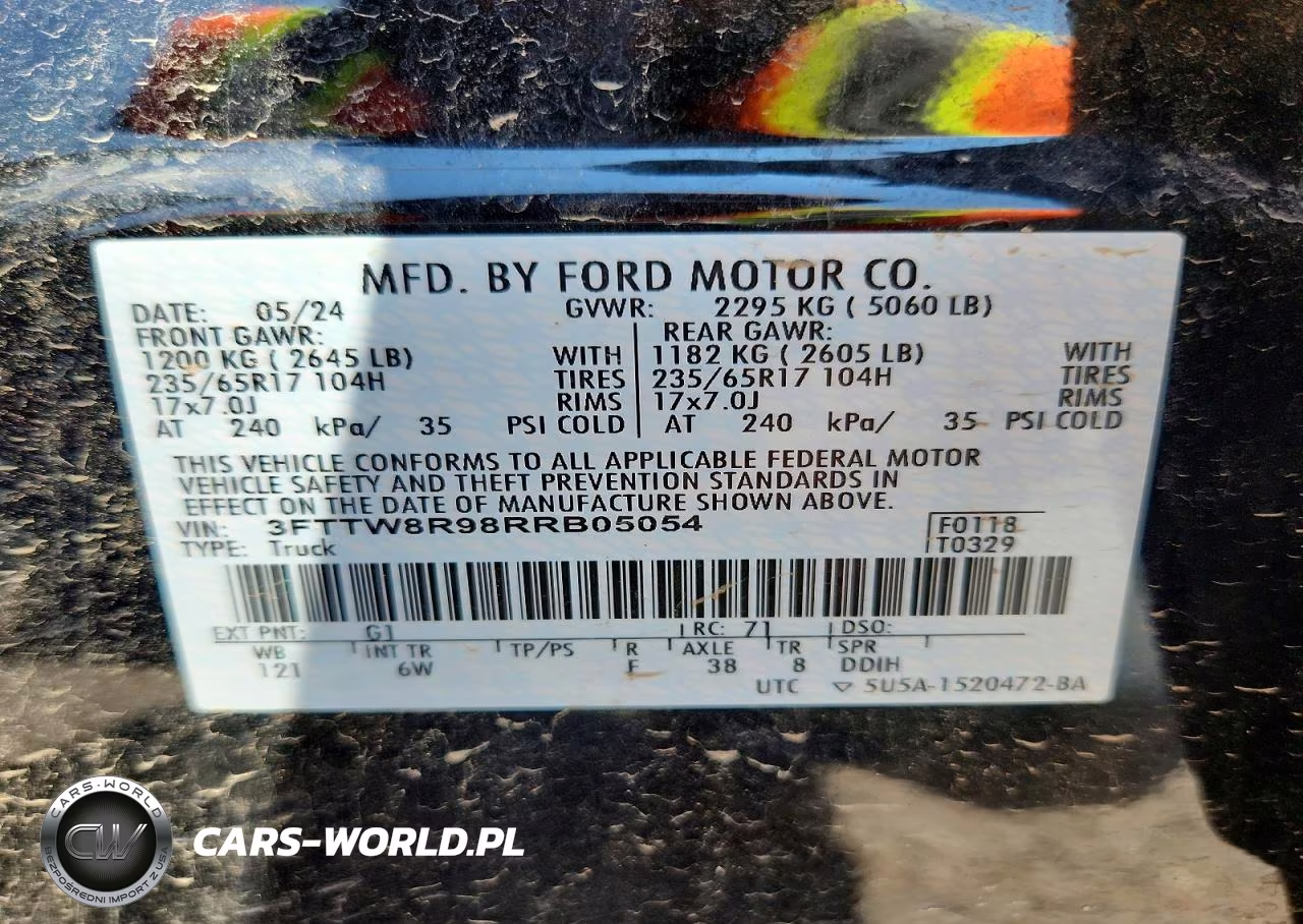 2024 Ford Maverick Lariat VIN:3FTTW8R98RRB05054 - 12