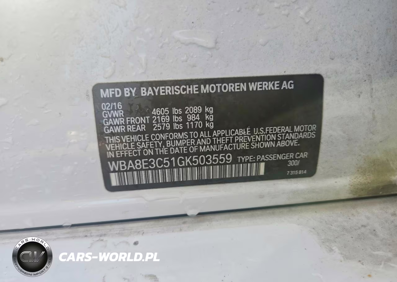2016 BMW 328 Xi Sulev VIN:WBA8E3C51GK503559 - 12