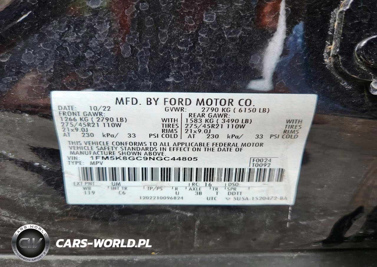 2022 Ford Explorer St VIN:1FM5K8GC9NGC44805 - 13