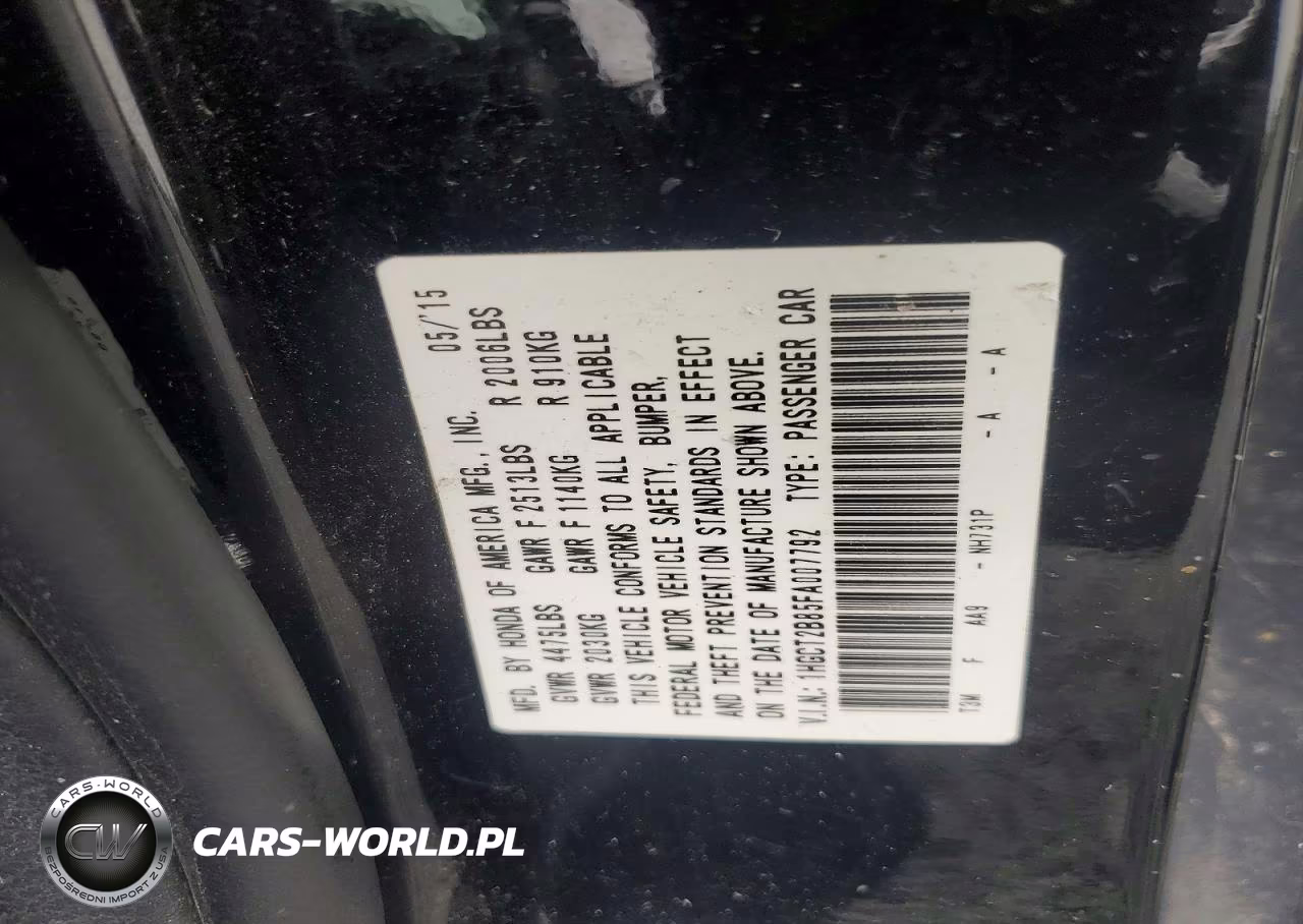 2015 Honda Accord Exl VIN:1HGCT2B85FA007792 - 12