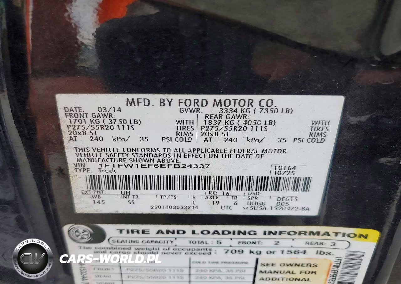 2014 Ford F150 Supercrew VIN:1FTFW1EF6EFB24337 - 12