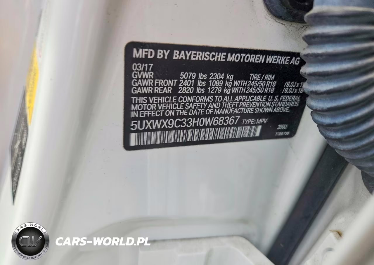 2017 BMW X3 xDrive28I VIN:5UXWX9C33H0W68367 - 14