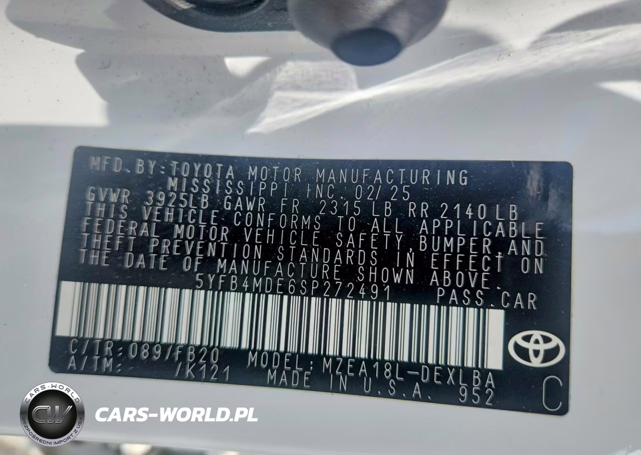 2025 Toyota Corolla Le VIN:5YFB4MDE6SP272491 - 13