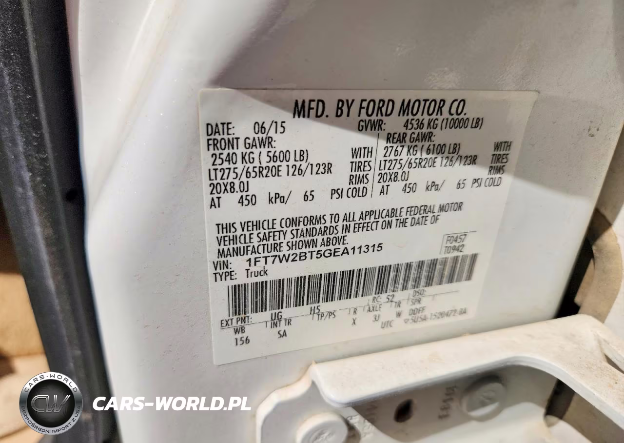 2016 Ford F250 Super Duty VIN:1FT7W2BT5GEA11315 - 13