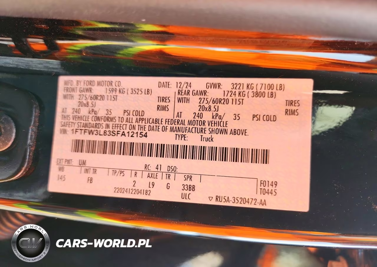 2025 Ford F150 Xlt VIN:1FTFW3L83SFA12154 - 12