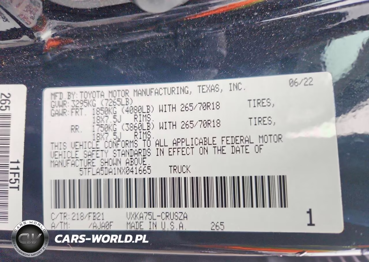 2022 Toyota Tundra Sr5 VIN:5TFLA5DA1NX041665 - 12