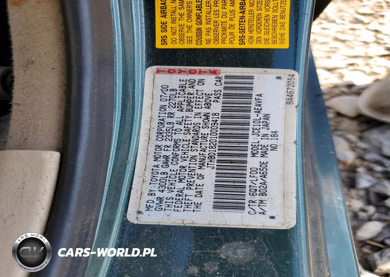 2001 Lexus Is 300 VIN:JTHBD182010009418 - 12