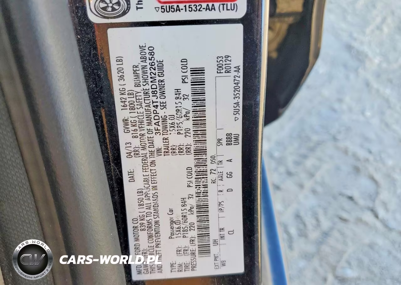 2013 Ford Fiesta S VIN:3FADP4TJ8DM226580 - 12