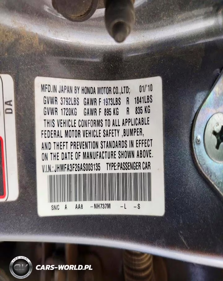 2010 HONDA CIVIC HYBRID VIN:JHMFA3F26AS003135 - 12