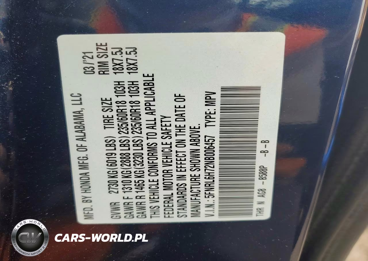 2022 Honda Odyssey Exl VIN:5FNRL6H72NB006457 - 14