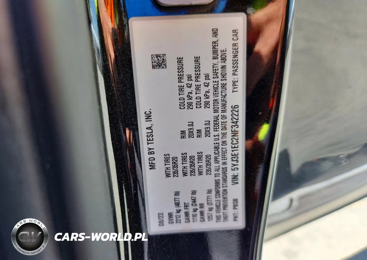2022 Tesla Model 3 VIN:5YJ3E1EC2NF342226 - 12