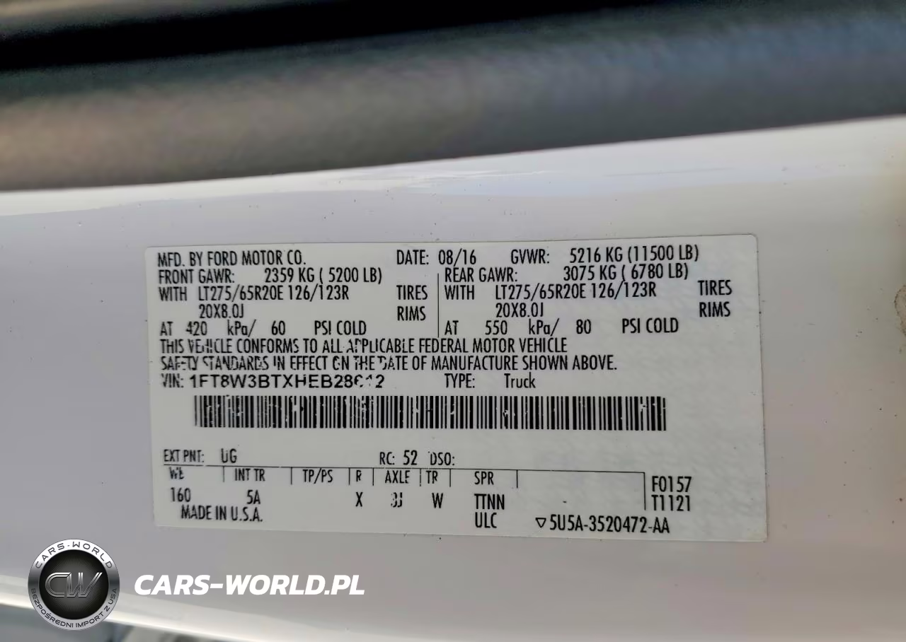 2017 Ford F350 Super Duty VIN:1FT8W3BTXHEB28612 - 12