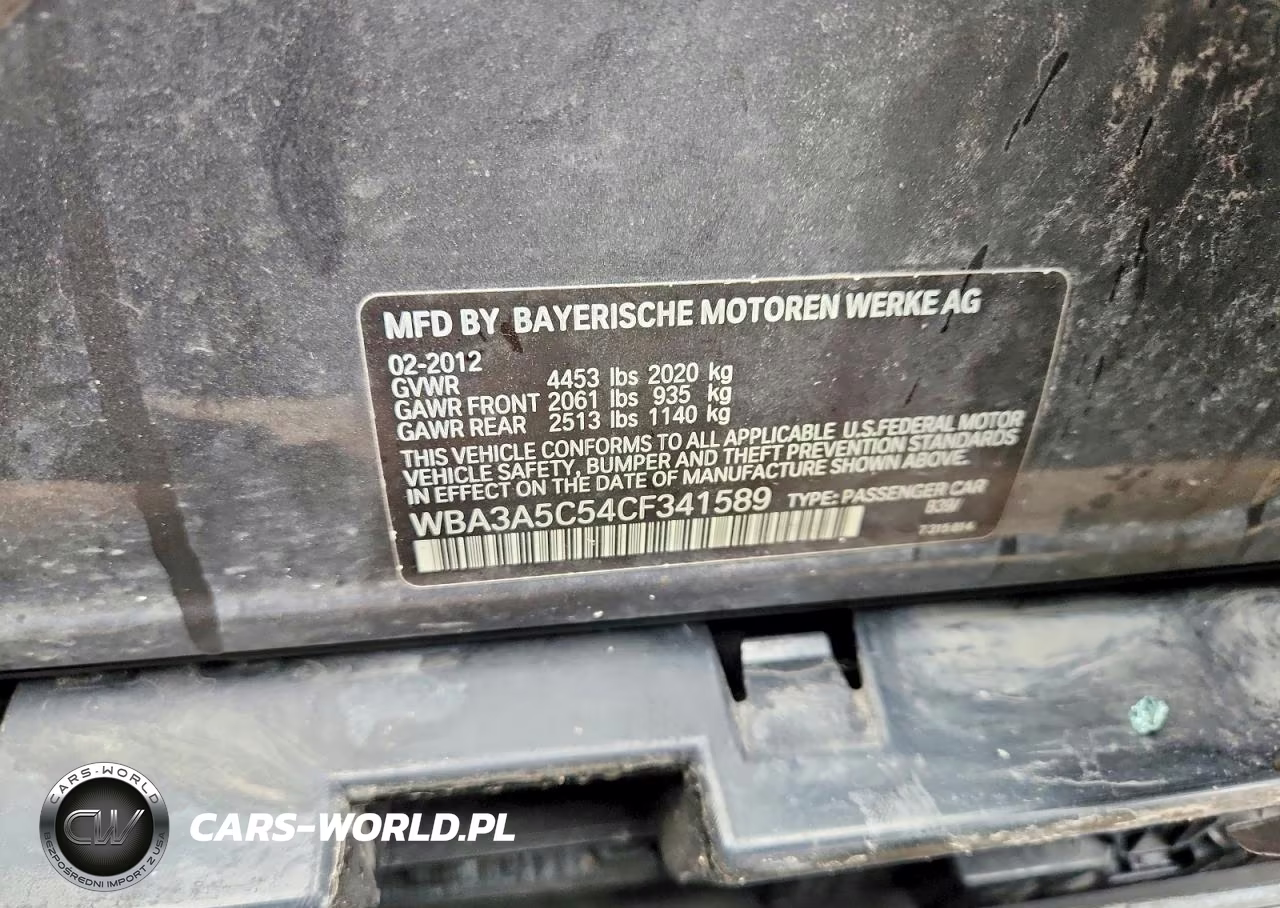 2012 BMW 328 I VIN:WBA3A5C54CF341589 - 12