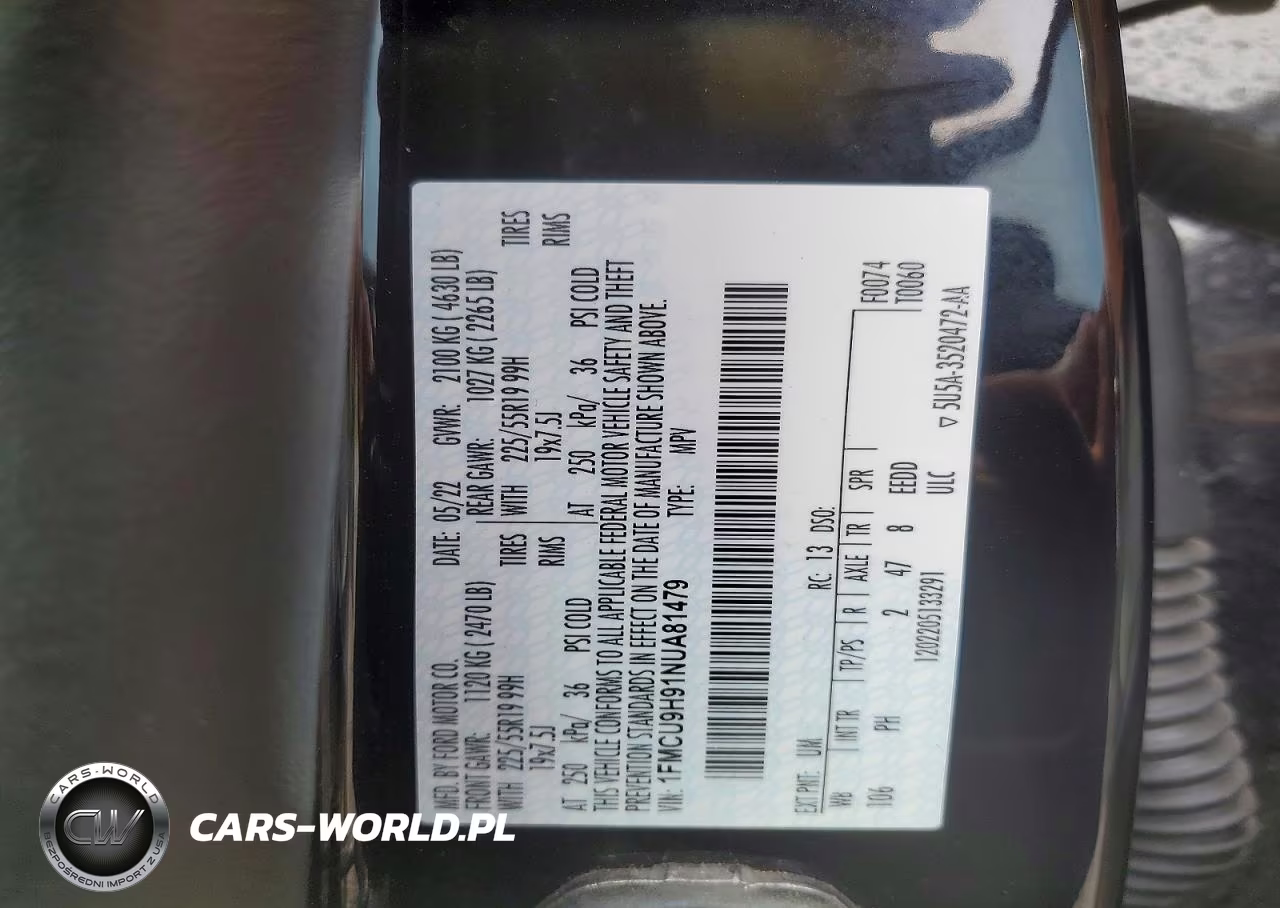 2022 Ford Escape Sel VIN:1FMCU9H91NUA81479 - 14