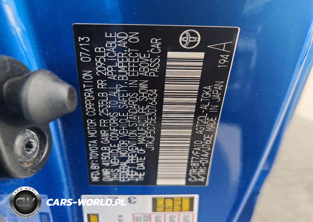 2014 Scion Tc Base VIN:JTKJF5C75E3076434 - 12