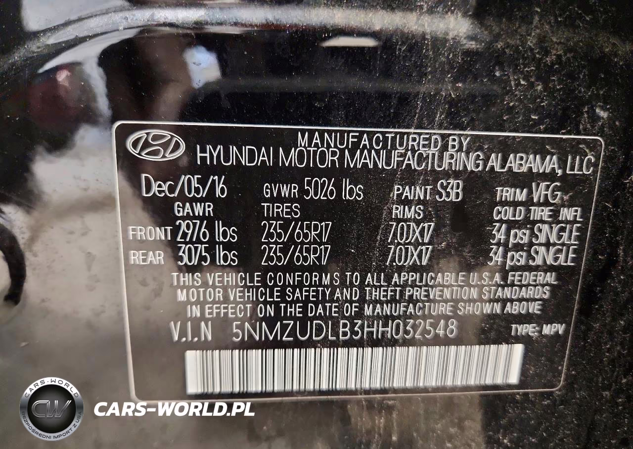 2017 Hyundai Santa Fe Sport 2.4L VIN:5NMZUDLB3HH032548 - 13
