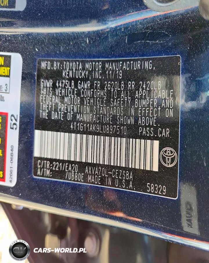 2020 Toyota Camry Se VIN:4T1G11AK9LU897510 - 12