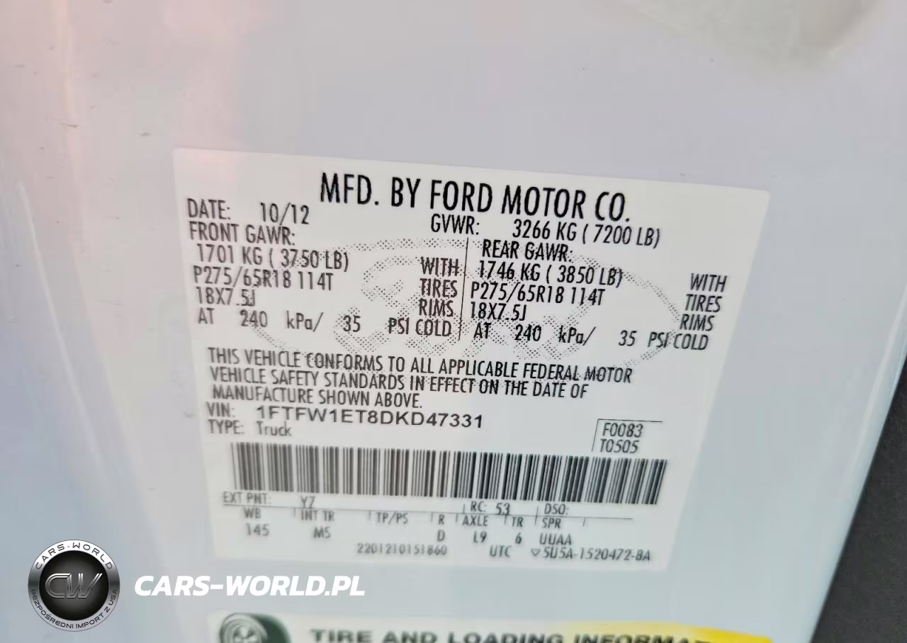 2013 Ford F150 Supercrew VIN:1FTFW1ET8DKD47331 - 12
