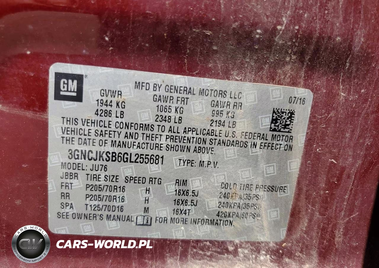 2016 Chevrolet Trax Ls VIN:3GNCJKSB6GL255681 - 13
