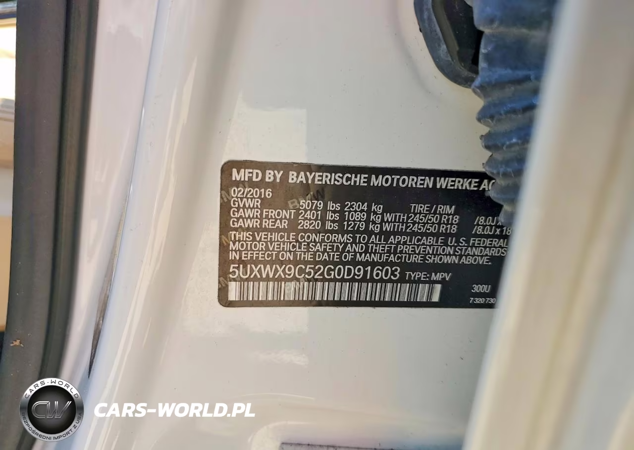 2016 BMW X3 xDrive28I VIN:5UXWX9C52G0D91603 - 12