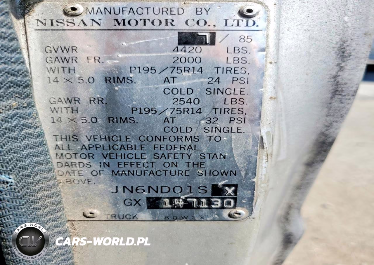 1986 Nissan Pickup VIN:JN6ND01SXGX147130 - 12