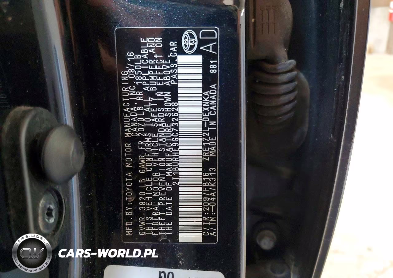 2016 Toyota Corolla Le VIN:2T1BURHE9GC732628 - 12