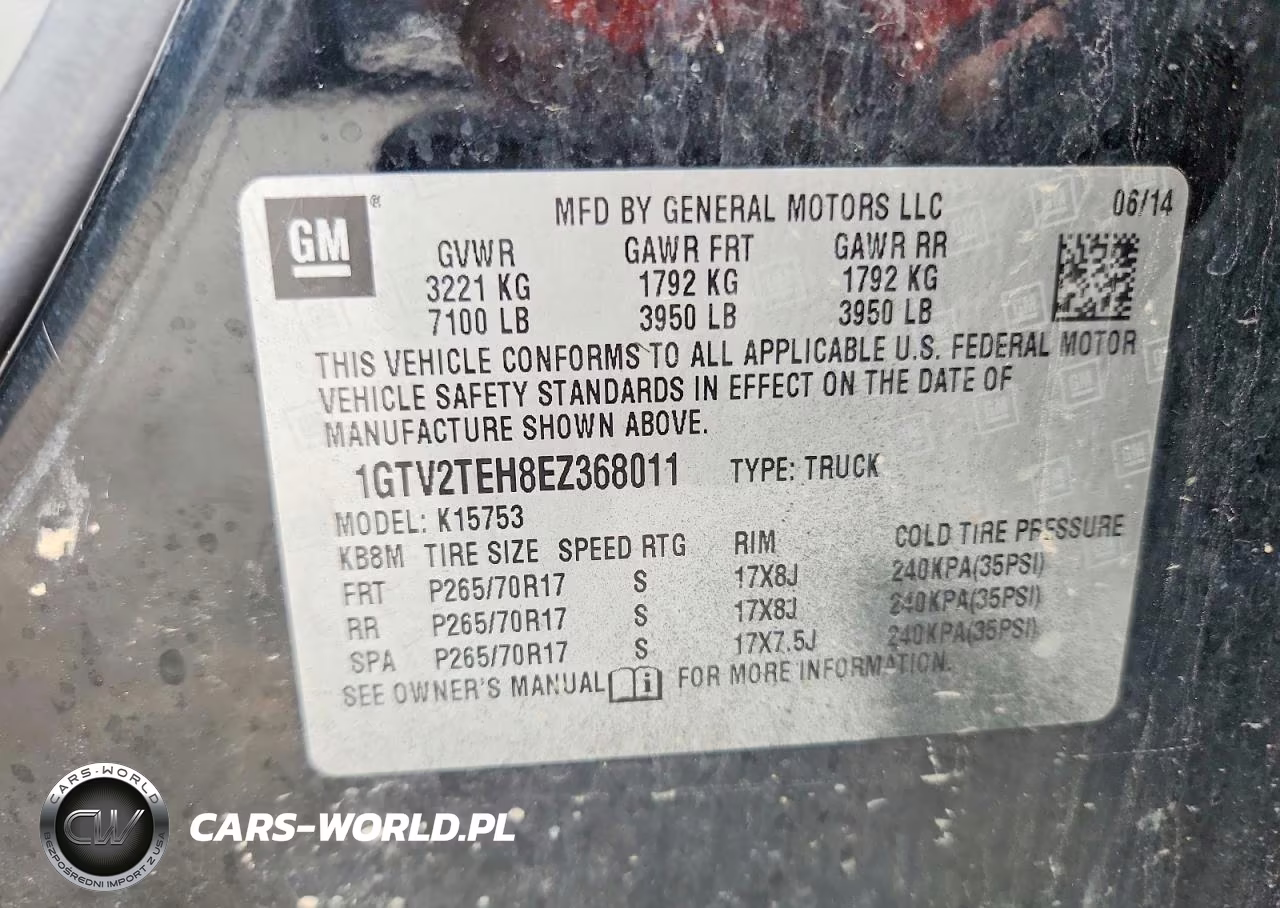 2014 GMC Sierra K1500 VIN:1GTV2TEH8EZ368011 - 12