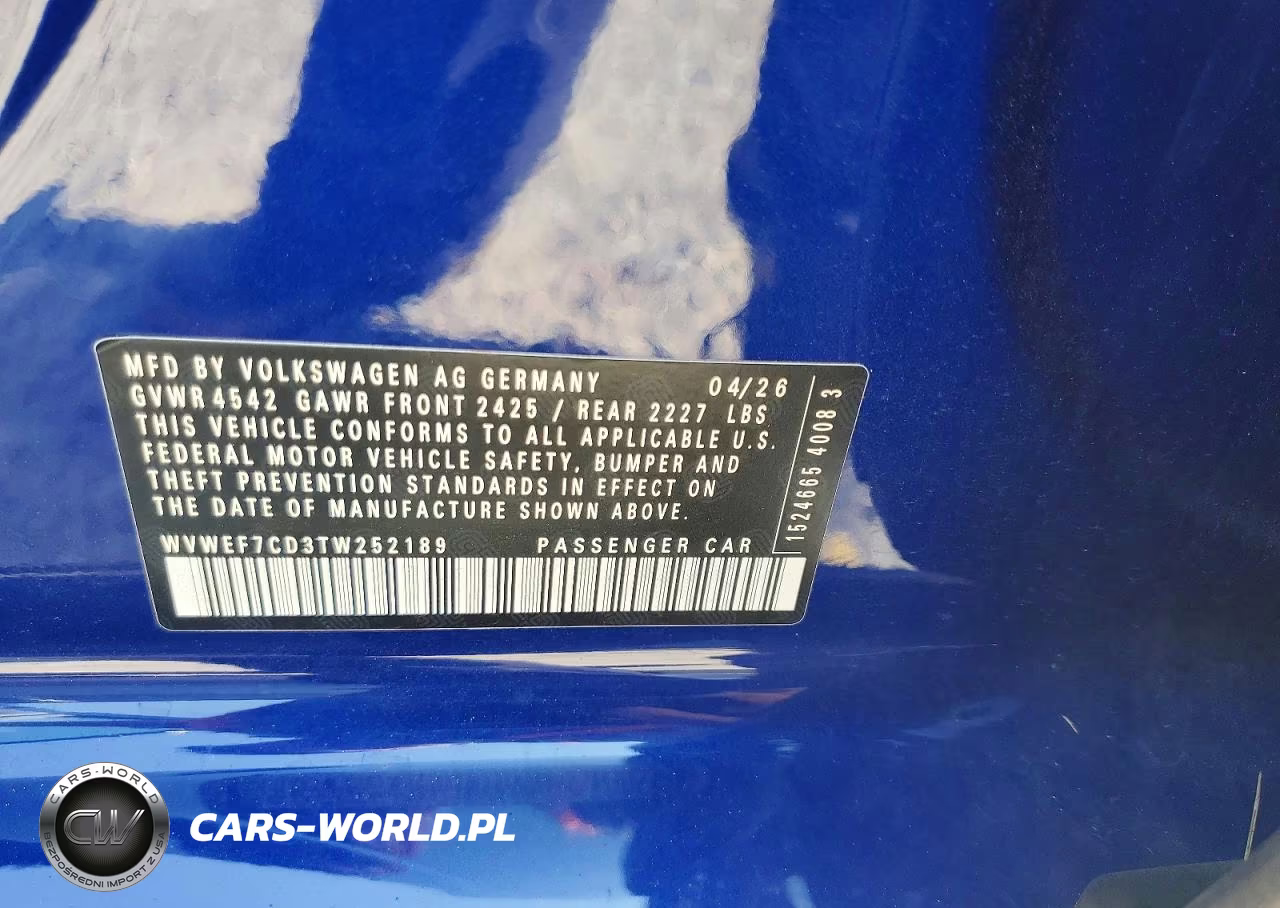 2026 Volkswagen Golf R VIN:WVWEF7CD3TW252189 - 12