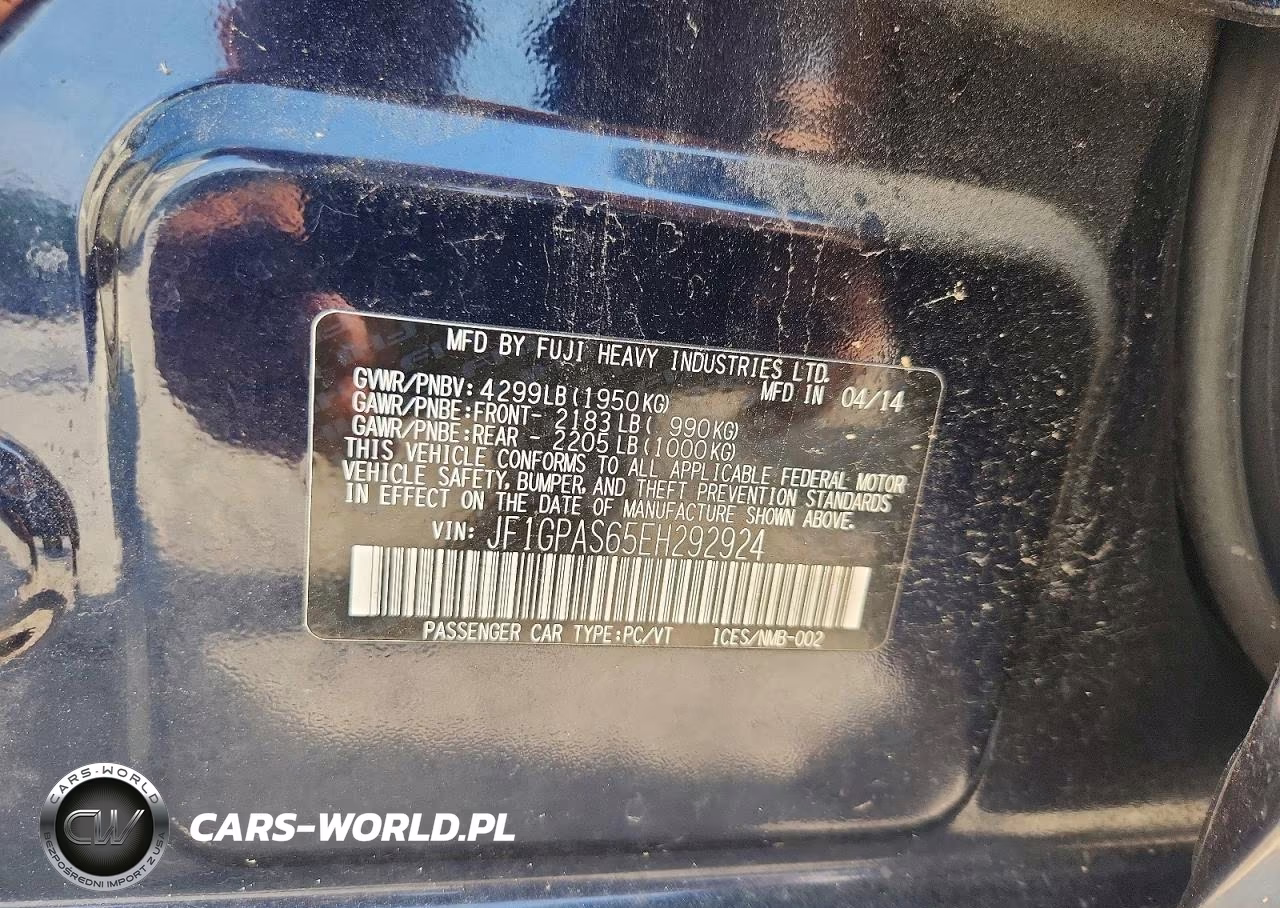 2014 Subaru Impreza Sport Limited VIN:JF1GPAS65EH292924 - 13