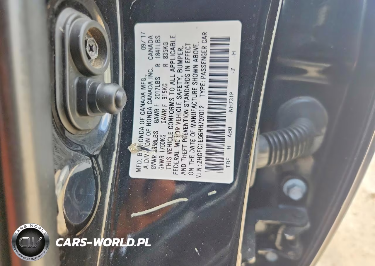 2017 Honda Civic Si VIN:2HGFC1E56HH707012 - 12
