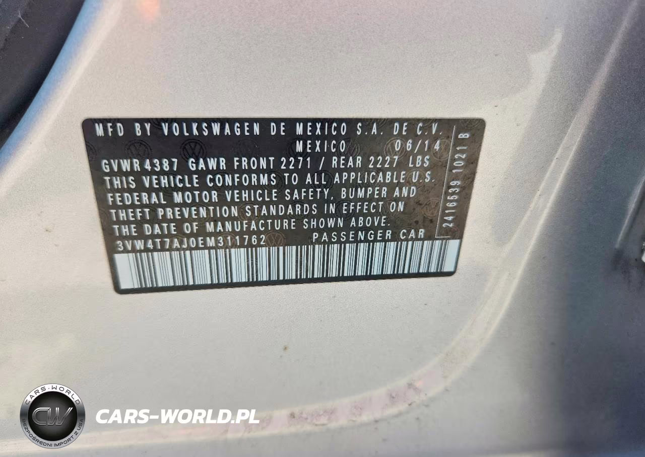 2014 Volkswagen Jetta Gli VIN:3VW4T7AJ0EM311762 - 12