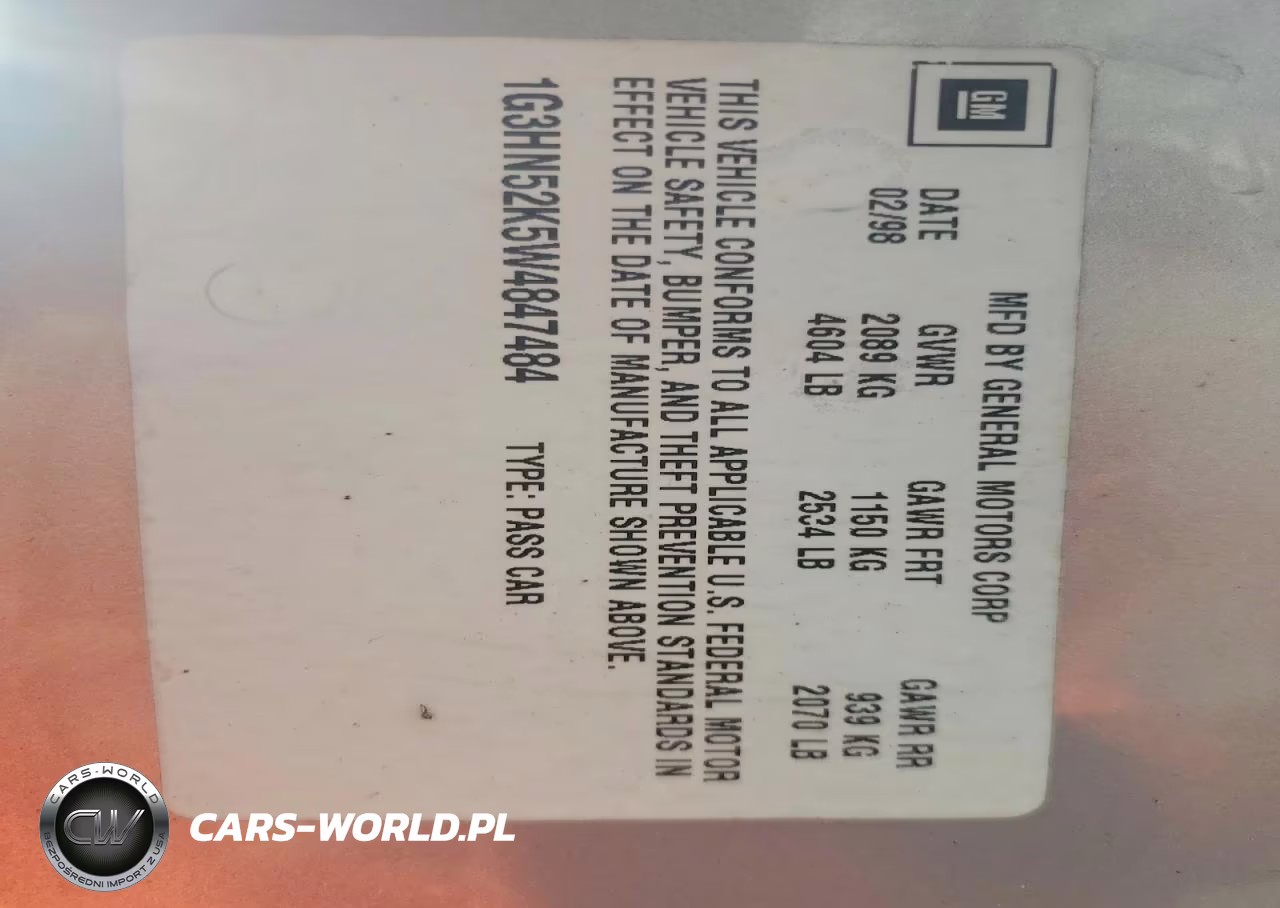 1998 Oldsmobile 88 Base VIN:1G3HN52K5W4847484 - 12