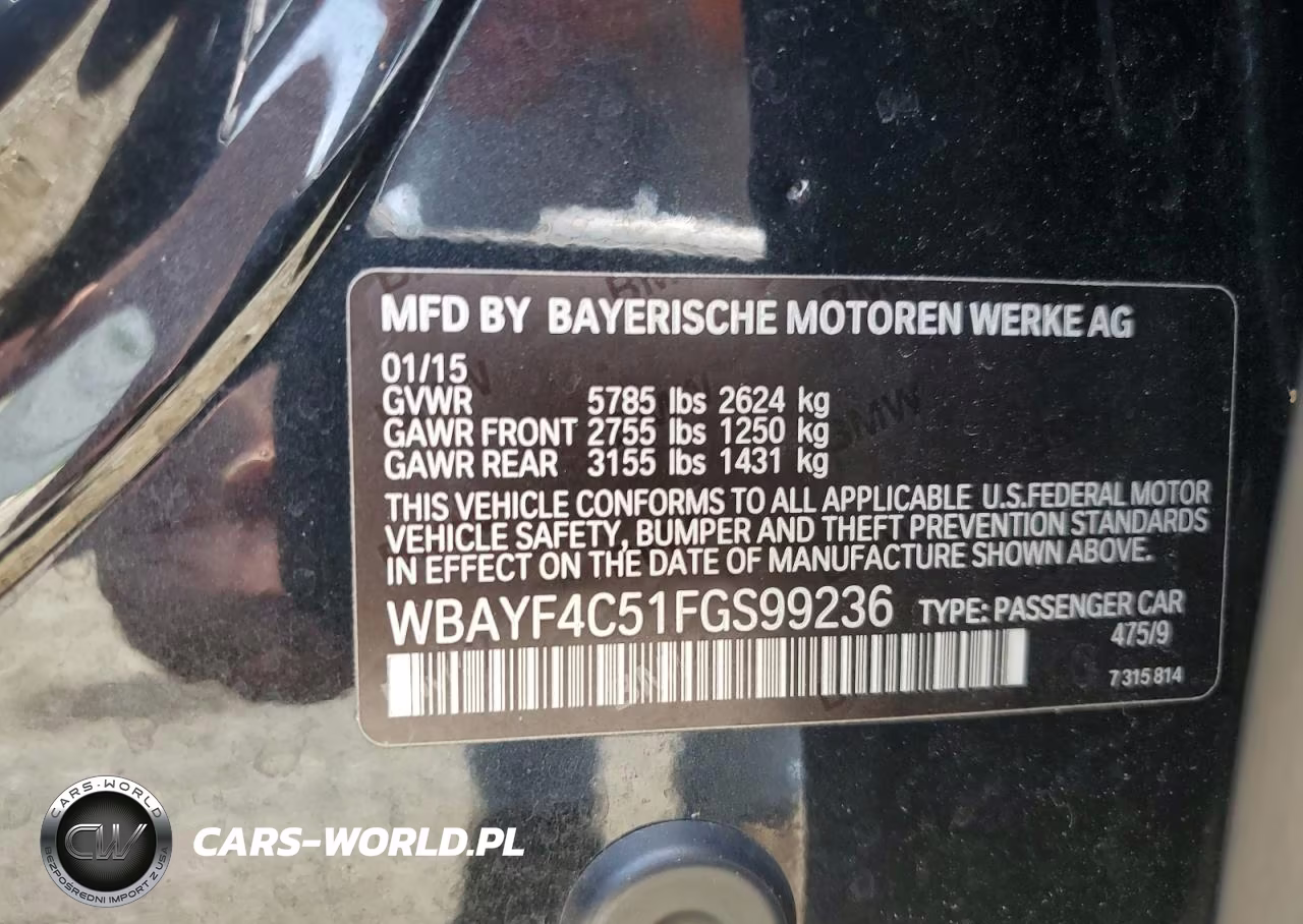 2015 BMW 740 Lxi VIN:WBAYF4C51FGS99236 - 12