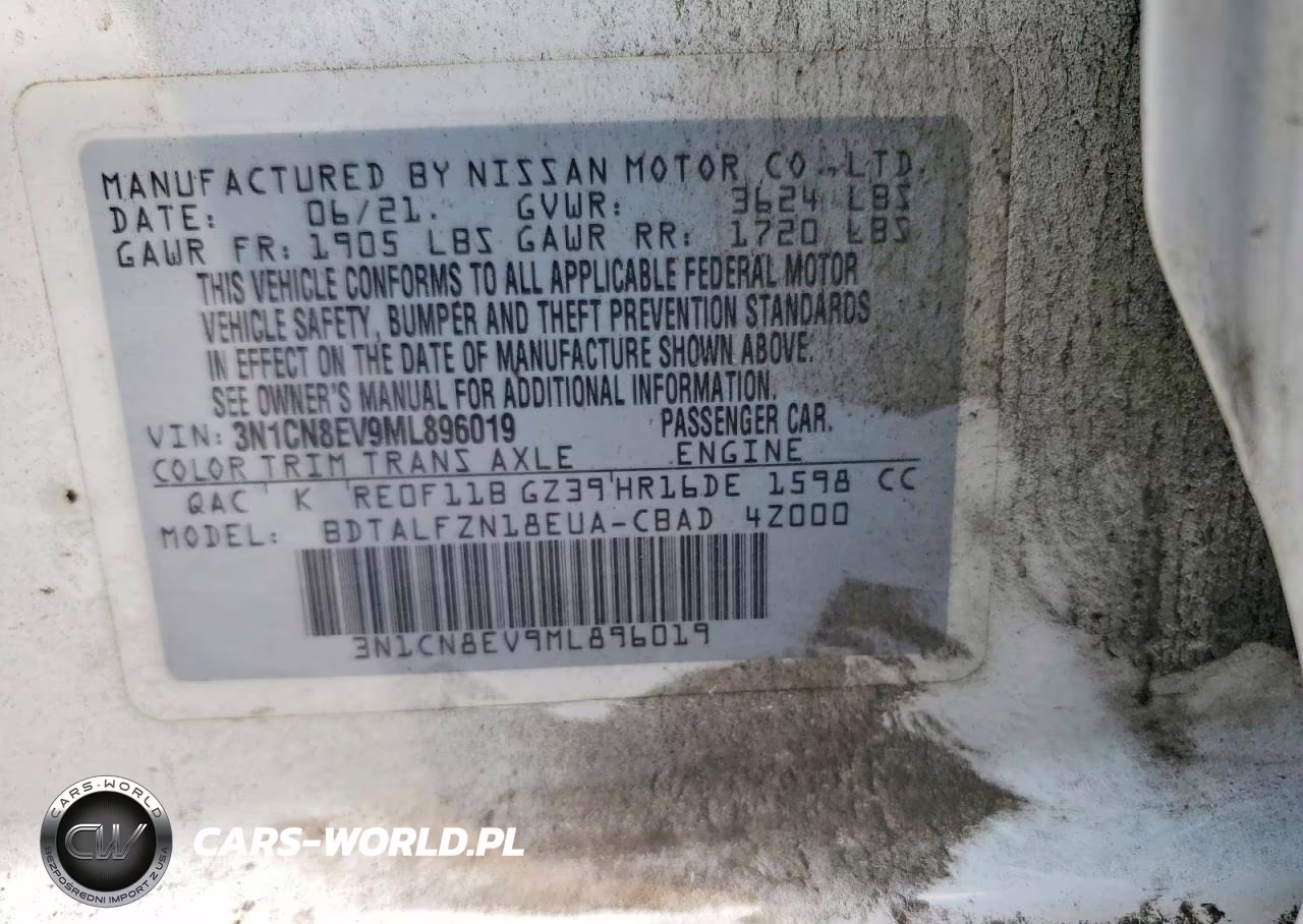 2021 Nissan Versa Sv VIN:3N1CN8EV9ML896019 - 13